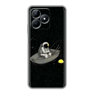 Силіконовый Чохол з принтом "Космонавти" на Realme Note 50 (Космонавт на рибалці)