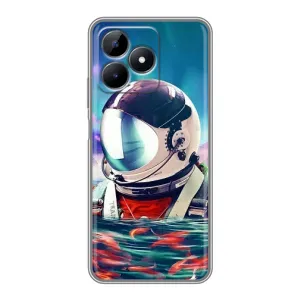 Силіконовый Чохол з принтом "Космонавти" на Realme Note 50 (Космонавт у воді)