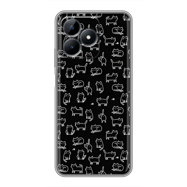 Чехол с рисунком «Котики на черном» для Realme Note 50 Чехол с рисунком «Котики на черном» для Realme Note 50