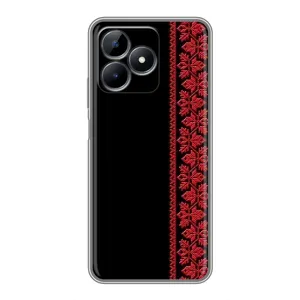 Силиконовый Чехол на Realme Note 50 (Красная Вышиванка)