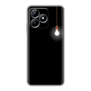 Чохол з картинками на чорному фоні для Realme Note 50 (Лампочка)