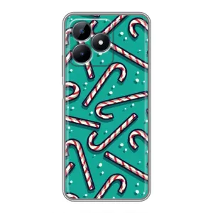 Силіконовий бампер на різдво для Realme Note 50 (Льодяники)