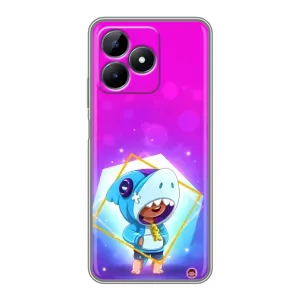 Чехол Бравл Старс для Realme Note 50 (Леон в костюме Акулы)