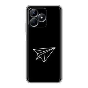 Чохол з картинками на чорному фоні для Realme Note 50 (Літак)