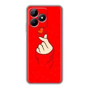 Чехлы (Знак сердечка) на Realme Note 50 (Сердце на красном)