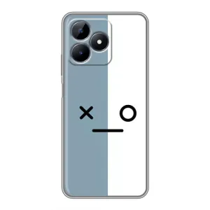 Силиконовые Чехлы (смешные стикеры) для Realme Note 50 (Серо-белый)