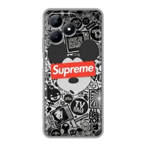 Чехол с Брендами одежды на Реалми Ноут 50 (Supreme Маус)