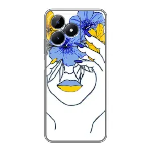 Чехол на Realme Note 50 Украинский дизайн (Украинка на всю голову)