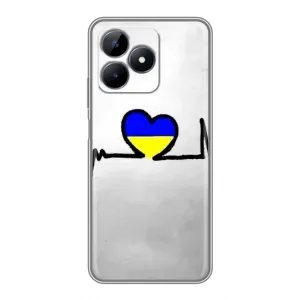 Силиконовый Чехол на Realme Note 50 (Я-Украина) (Украинская кардиограмма)
