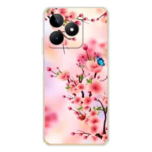 Чехол с принтом САКУРЫ на Realme Note 60 (Бабочки на сакуре)