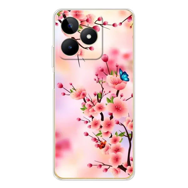 Чехол с рисунком «Бабочки на сакуре» для Realme Note 60 Чехол с рисунком «Бабочки на сакуре» для Realme Note 60
