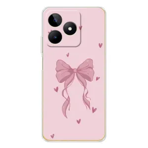 Чехол банты для Realme Note 60 (Бант на розовом)