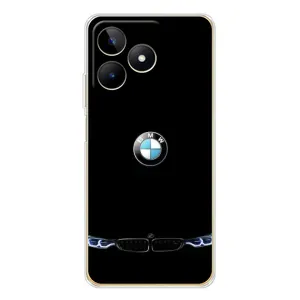 Силіконовий бампер з картинкою машини на Realme Note 60 (Чорний BMW)