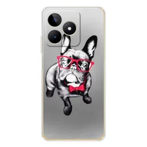 Чехол (ТПУ) Милые собачки для Realme Note 60 (Бульдог в очках)
