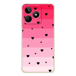 Чехлы с тематикой "Маленькие Сердечки" на Realme Note 60 (Чорные сердечки)