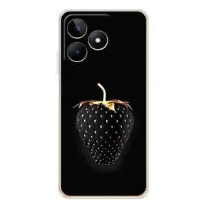 Чехол с изображением вкусной еды для Realme Note 60 (Чёрная клубника)
