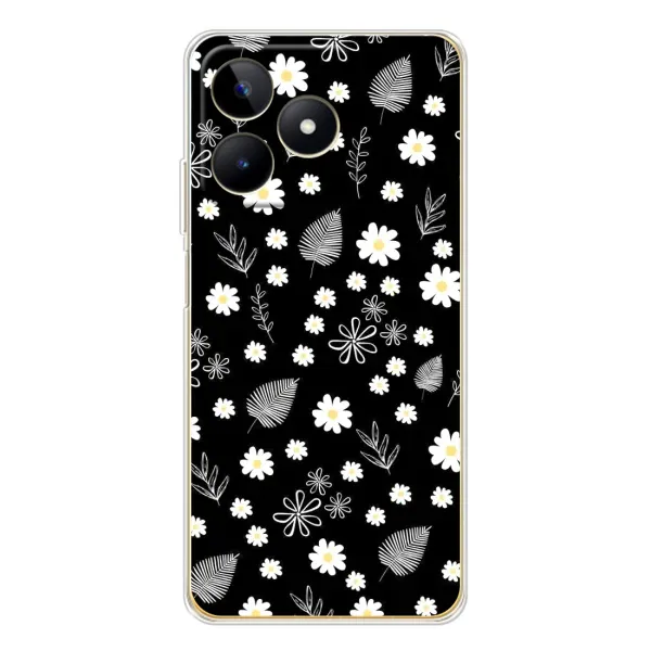 Чехол с рисунком «цветение на чорном» для Realme Note 60 Чехол с рисунком «цветение на чорном» для Realme Note 60