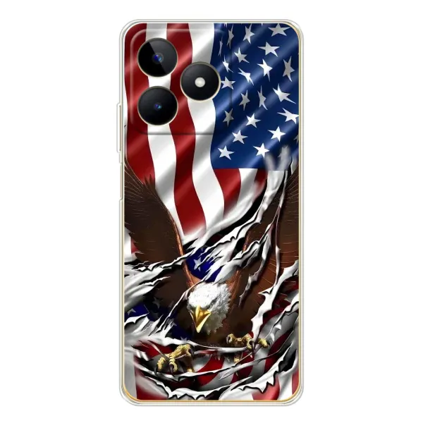 Чохол з малюнком «Прапор USA» для Realme Note 60 Чохол з малюнком «Прапор USA» для Realme Note 60