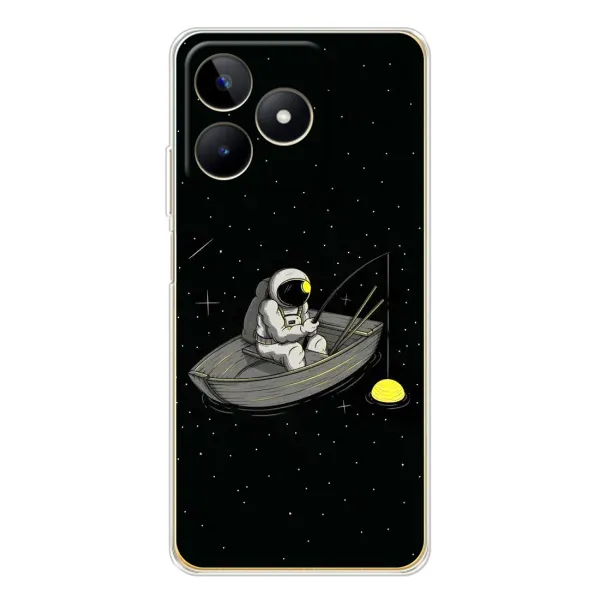 Чехол с рисунком «Космонавт на рыбалке» для Realme Note 60