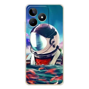 Силиконовый Чехол с принтом "Космонавты" на Realme Note 60 (Космонавт в воде)
