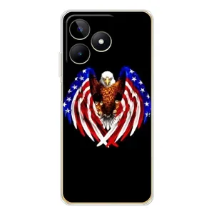 Чехол Флаг USA для Realme Note 60 (Крылья США)