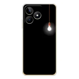 Чохол з картинками на чорному фоні для Realme Note 60 (Лампочка)