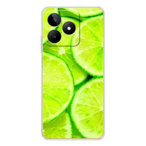 Чехол с изображением вкусной еды для Realme Note 60 (Лайм)