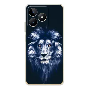 Чехол с картинкой на Realme Note 60 (Лев - синий)