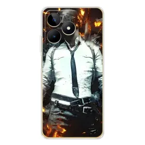 Силиконовый чехол с картинкой "Герой Pubg" на Realme Note 60 (Man Пубг)