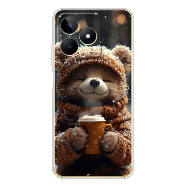 Чехол с рисунком «Медвежонок с кофе» для Realme Note 60 Чехол с рисунком «Медвежонок с кофе» для Realme Note 60