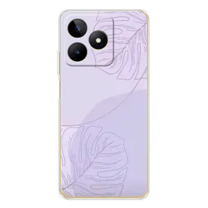 Чехол цветочный дизайн для Realme Note 60 (Монстера фиолетовая)