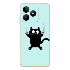 Силиконовый чехол с котиком для Realme Note 60 (Падающий кот)