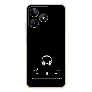 Чохол з картинками на чорному фоні для Realme Note 60 (Плеєр)