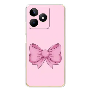 Чехол банты для Realme Note 60 (Розовый бантик)