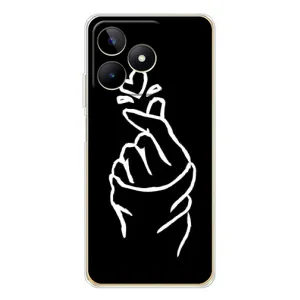 Чехлы (Знак сердечка) на Realme Note 60 (Сердце на черном)