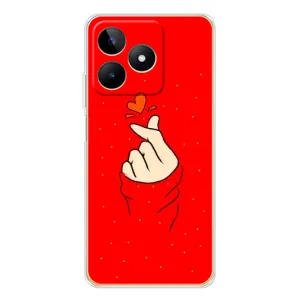 Чехлы (Знак сердечка) на Realme Note 60 (Сердце на красном)