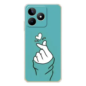 Чехлы (Знак сердечка) на Realme Note 60 (Сердечко на бирюзовом)