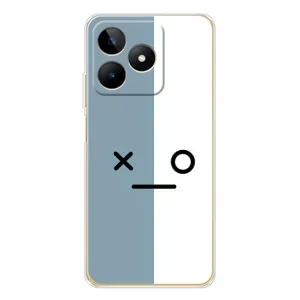Силиконовые Чехлы (смешные стикеры) для Realme Note 60 (Серо-белый)