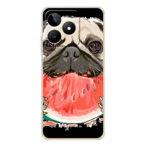 Чехол (ТПУ) Милые собачки для Realme Note 60 (Смешной Мопс)