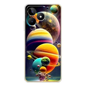 Чехол (ТПУ) с планетами на Realme Note 60 (Солнечна система)