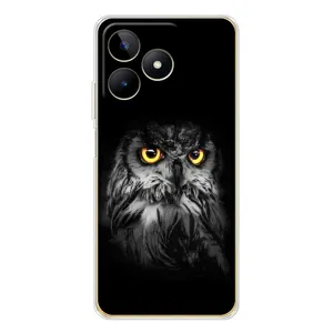 Чехлы с принтом СОВЫ для Realme Note 60 (Сова на чёрном)