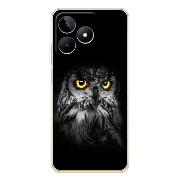 Чехол с рисунком «Сова на чёрном» для Realme Note 60 Чехол с рисунком «Сова на чёрном» для Realme Note 60