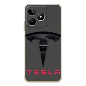 Силіконовий бампер з картинкою машини на Realme Note 60 (Logo TESLA)