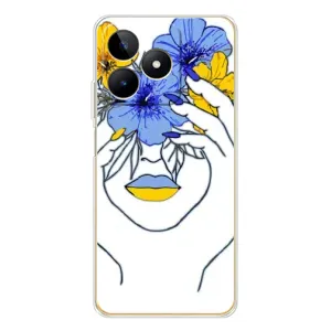 Чехол на Realme Note 60 Украинский дизайн (Украинка на всю голову)