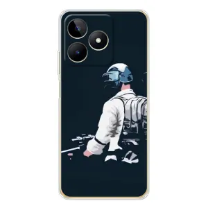 Силиконовый чехол с картинкой "Герой Pubg" на Realme Note 60 (В экиперовке)