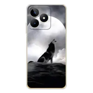 Чехол с Волком на Realme Note 60 (Волк и луна)