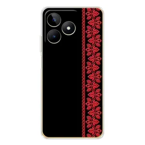 Силіконовый Чохол на Realme Note 60 з картинкой Вишиванки (Вишиванка на чорному)
