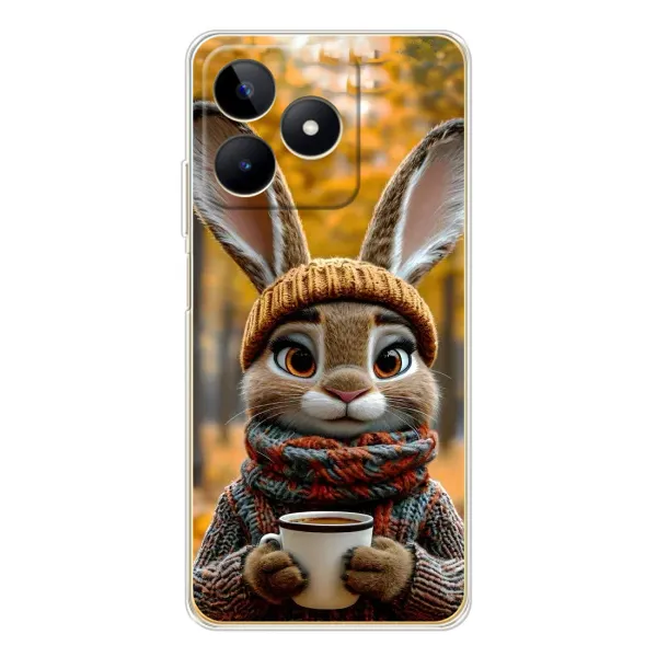 Чехол с рисунком «Зайчик с кофе» для Realme Note 60 Чехол с рисунком «Зайчик с кофе» для Realme Note 60