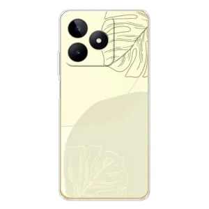 Чехол цветочный дизайн для Realme Note 60 (Зелёный фон)