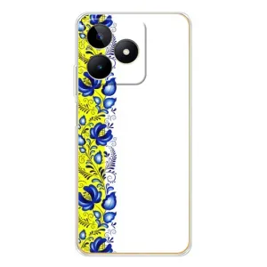 Силіконовый Чохол на Realme Note 60 з картинкой Вишиванки (Жовто-біла вишиванка)